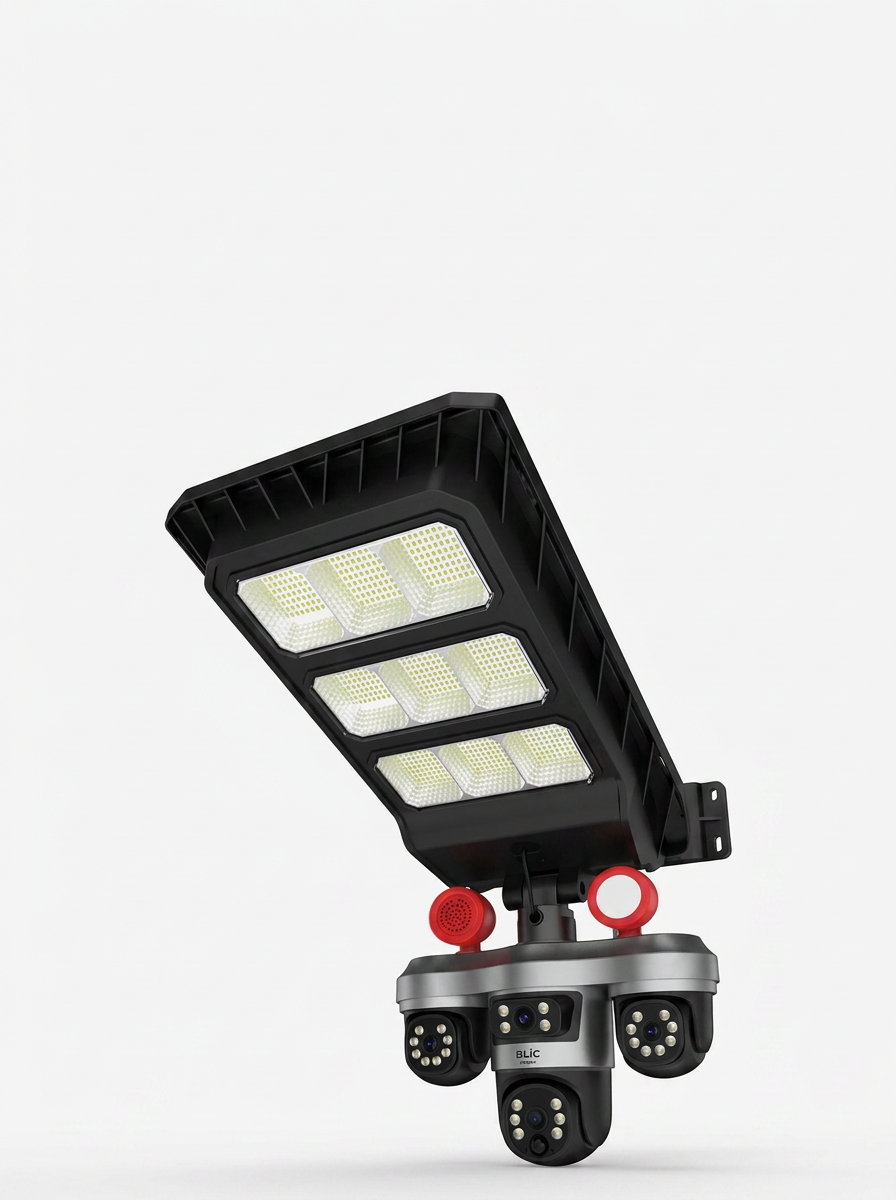 Solar Panelli 3 Lens Dış Mekan Güvenlik Kamerası Hareket Algılamalı LED Aydınlatmalı - Bayi Depom Solar Panelli 3 Lens Dış Mekan Güvenlik Kamerası Hareket Algılamalı LED Aydınlatmalı - Bayi Depom