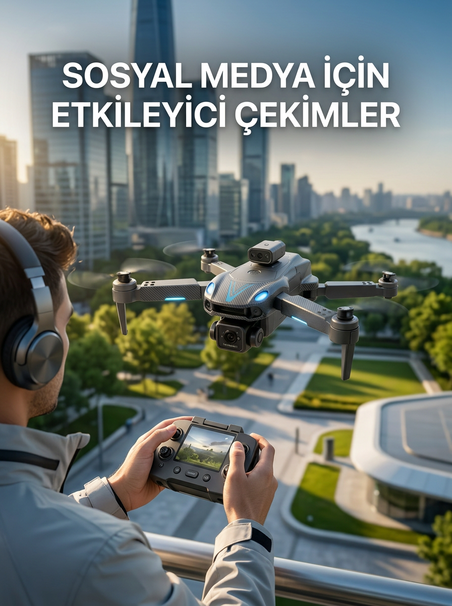 Katlanabilir Profesyonel Görünümlü Kamera Drone - Bayi Depom