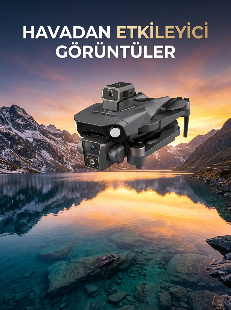 Çift Kameralı GPS Drone Geniş Açılı Havadan Görüntüleme Sistemi - Bayi Depom