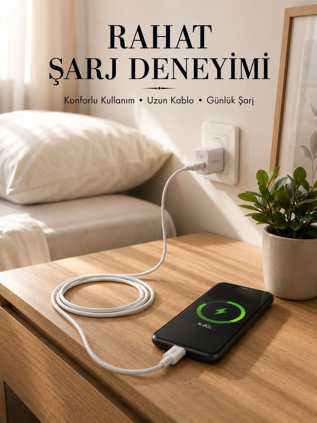 USB-A to Type-C Şarj Kablosu 2 Metre Uzun Kablo - Bayi Depom