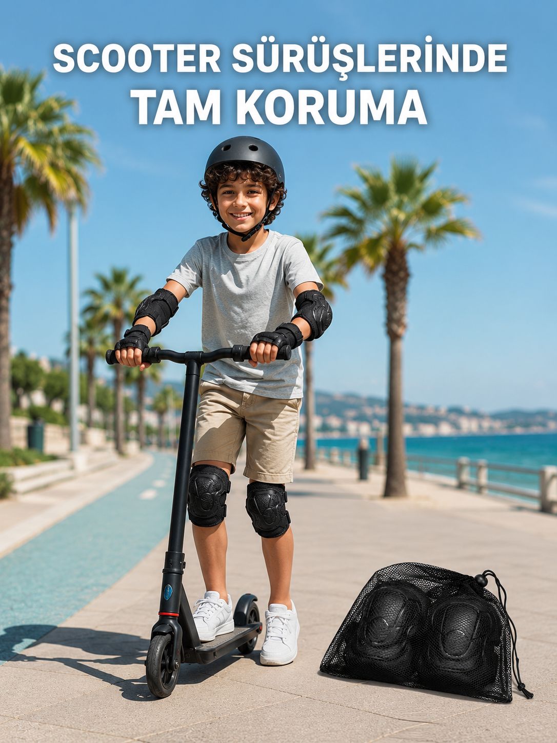 Çocuk Kaykay Paten Scooter Bisiklet Koruyucu Dizlik Seti 2 Adet Siyah - Bayi Depom Çocuk Kaykay Paten Scooter Bisiklet Koruyucu Dizlik Seti 2 Adet Siyah - Bayi Depom
