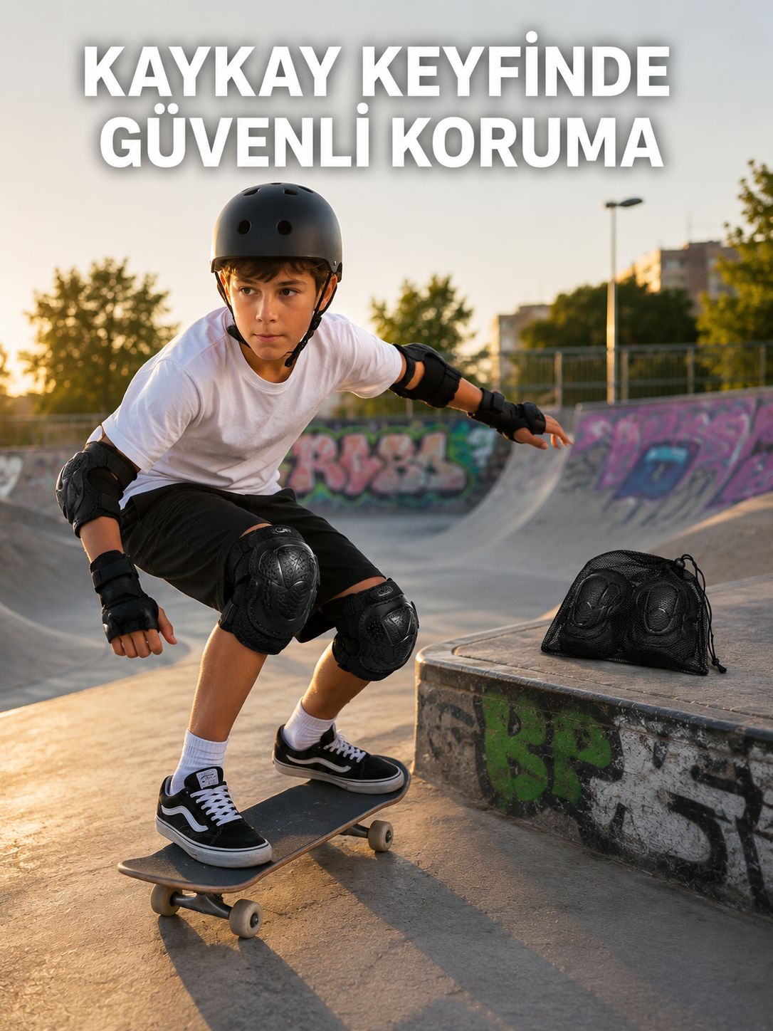Çocuk Koruyucu Dizlik Dirseklik ve El Bilek Koruyucu Seti 2 Adet Siyah - Bayi Depom Çocuk Koruyucu Dizlik Dirseklik ve El Bilek Koruyucu Seti 2 Adet Siyah - Bayi Depom