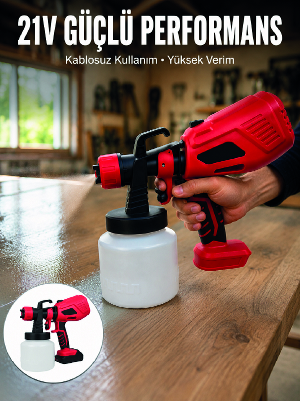 800 ml Geniş Hazne ile Kesintisiz Boya Uygulaması - Bayi Depom