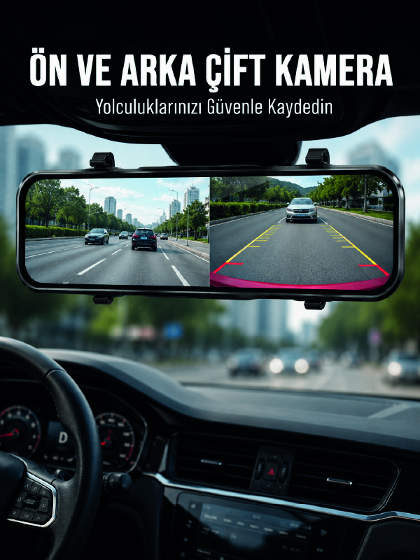 Ayna Carplay Dokunmatik Araç Multimedya Ekranı Ön Arka Kameralı - Bayi Depom