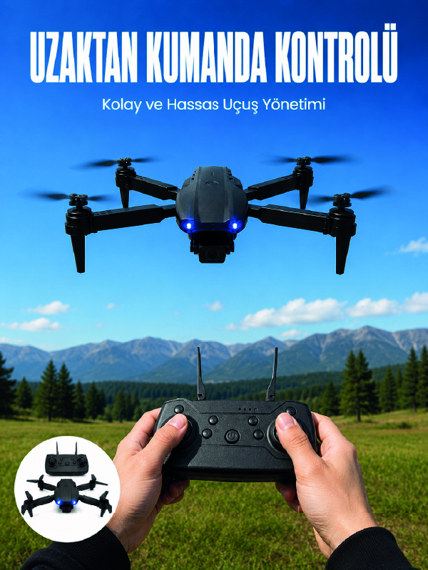 4K HD Kameralı Katlanabilir Drone Sabit Yükseklik Destekli Uzaktan Kumandalı Drone - Bayi Depom