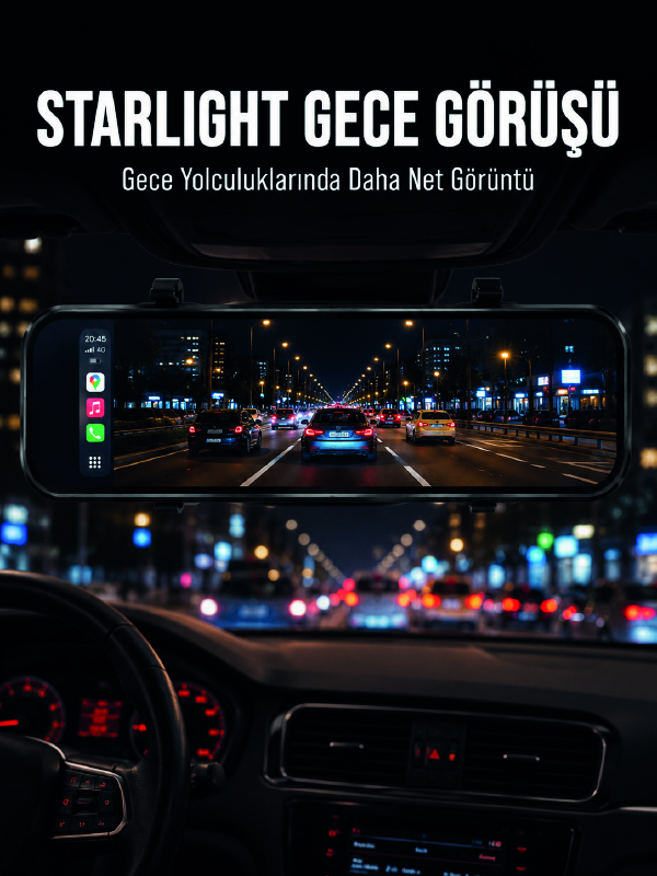 Araç İçi Multimedya Ekranı Çift Kameralı Ayna Carplay - Bayi Depom