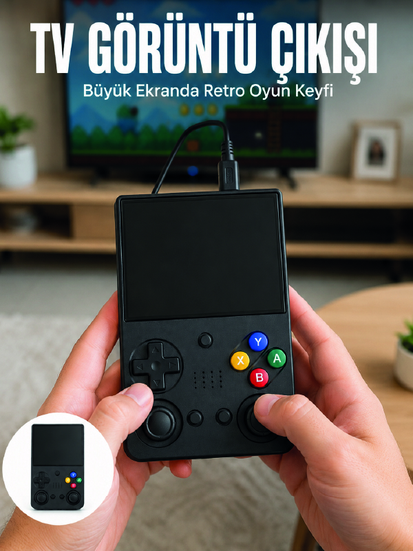 Retro Oyun Konsolu Çift Analog Joystick 64GB Hafızalı Taşınabilir El Konsolu - Bayi Depom Retro Oyun Konsolu Çift Analog Joystick 64GB Hafızalı Taşınabilir El Konsolu - Bayi Depom