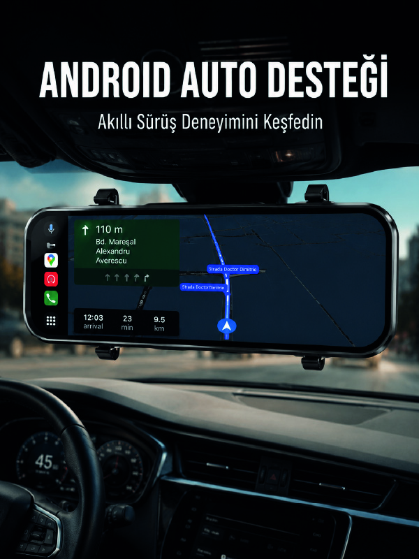 Dokunmatik Ayna Carplay Araç Kamera Ekranı Ön Arka Kayıt Destekli - Bayi Depom