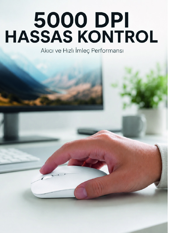 Kablosuz Bluetooth Oyuncu Mouse Sessiz Tıklama Ergonomik Wireless Fare - Bayi Depom