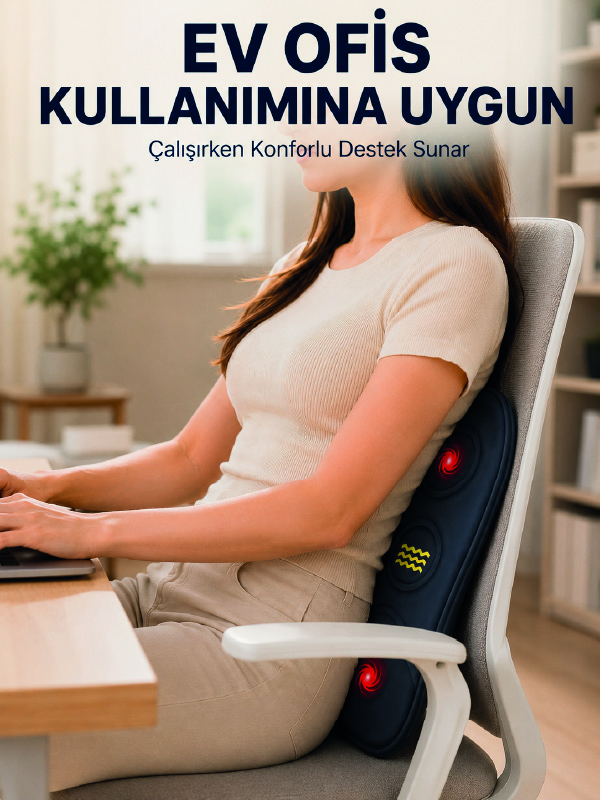 Bel Destek Minderi Isıtmalı Masaj Özellikli Günlük Kullanım - Bayi Depom