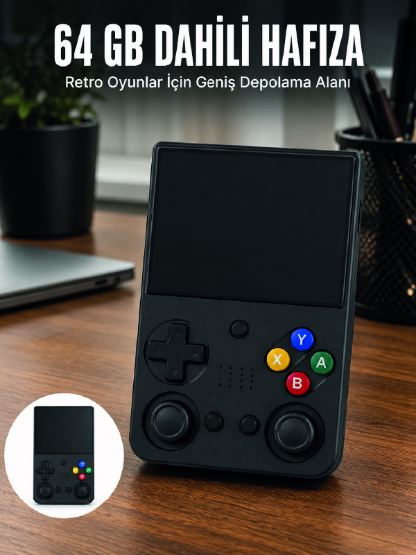 aşınabilir Retro El Oyun Konsolu 64GB Hafızalı IPS Ekranlı Oyun Cihazı - Bayi Depom aşınabilir Retro El Oyun Konsolu 64GB Hafızalı IPS Ekranlı Oyun Cihazı - Bayi Depom