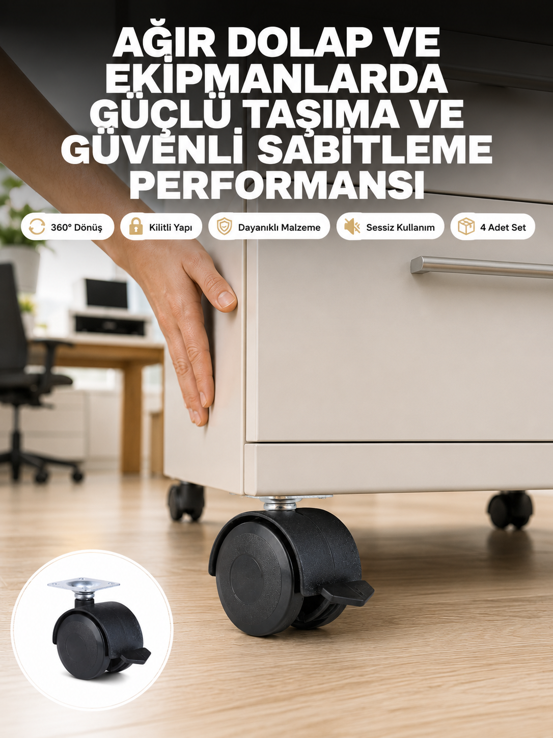 Kilitli Mobilya Tekerleği 6 cm 4’lü Kolay Kurulum - Bayi Depom Kilitli Mobilya Tekerleği 6 cm 4’lü Kolay Kurulum - Bayi Depom
