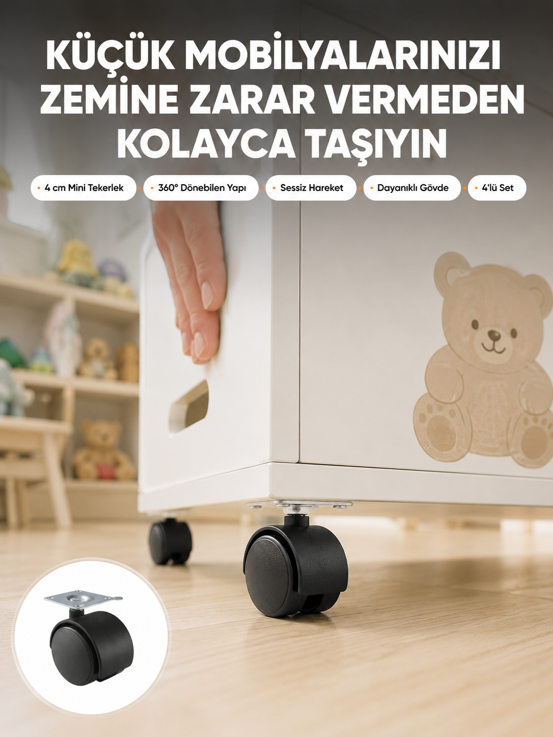 Sehpa ve Ekipmanlar İçin Kilitsiz 4 cm Ayak 4’lü - Bayi Depom Sehpa ve Ekipmanlar İçin Kilitsiz 4 cm Ayak 4’lü - Bayi Depom