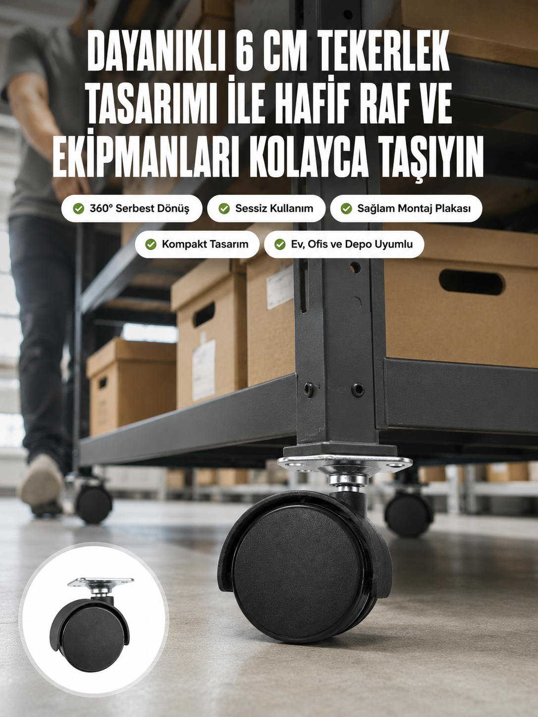 6 cm Döner Kilitsiz Ayak Tek Parça - Bayi Depom 6 cm Döner Kilitsiz Ayak Tek Parça - Bayi Depom