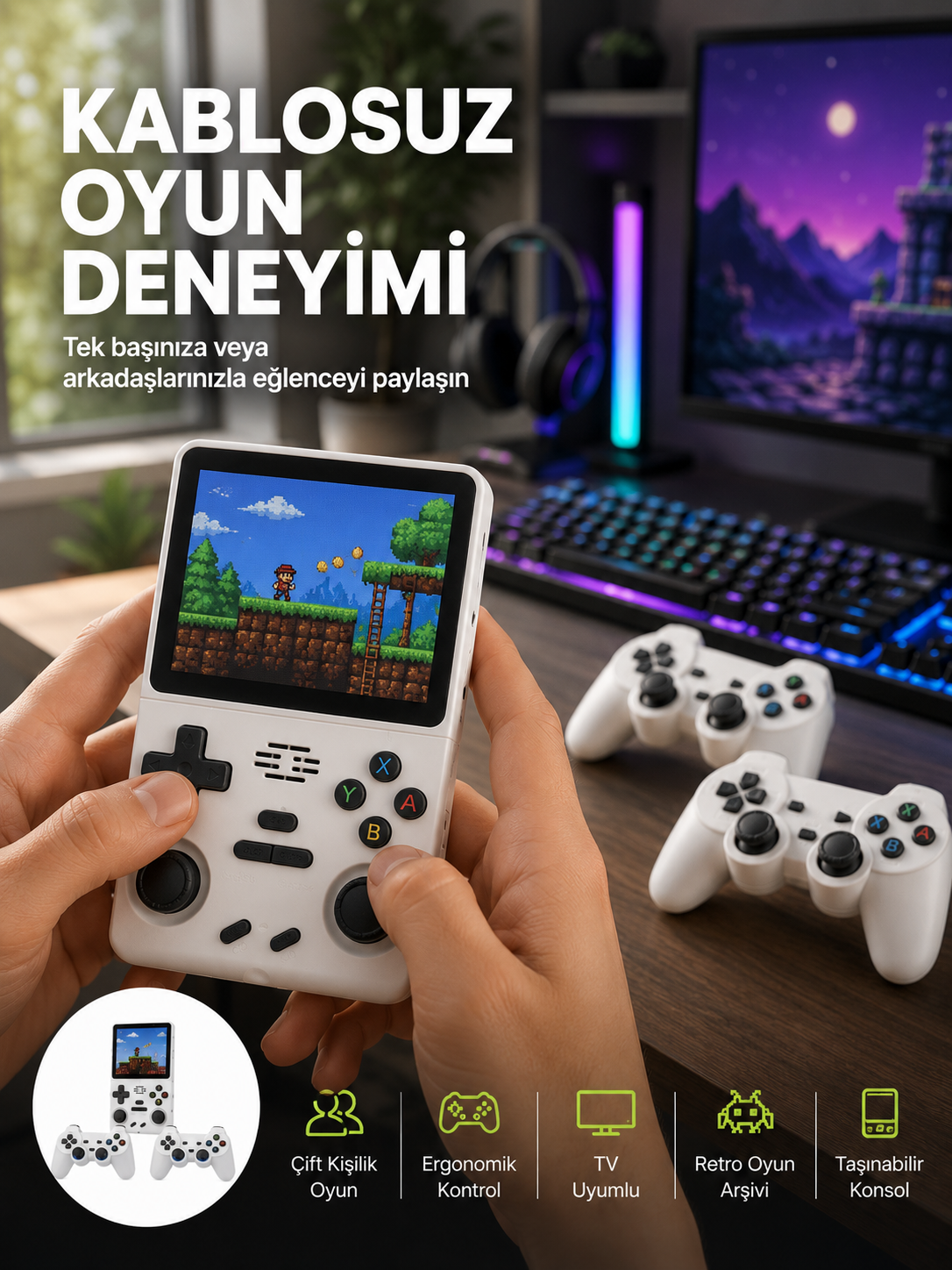 HDMI Destekli Kablosuz Oyun Konsolu 10.000 Oyun Yeni Nesil - Bayi Depom HDMI Destekli Kablosuz Oyun Konsolu 10.000 Oyun Yeni Nesil - Bayi Depom