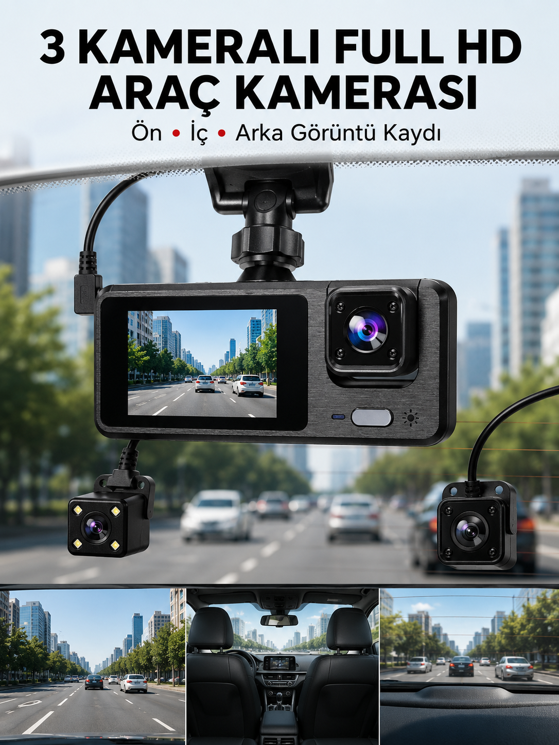 3 Kanallı Araç DVR – Ön + İç + Arka Kamera ile Tam Kapsama, Yüksek Güvenlik Yeni Nesil - Bayi Depom 3 Kanallı Araç DVR – Ön + İç + Arka Kamera ile Tam Kapsama, Yüksek Güvenlik Yeni Nesil - Bayi Depom