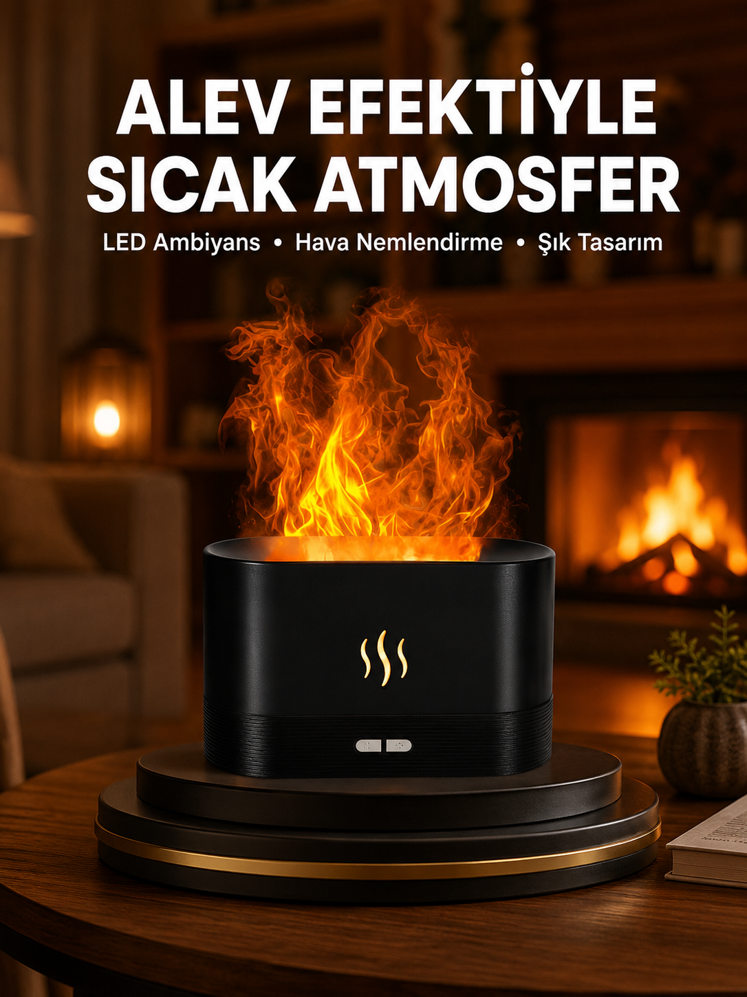 Modern Tasarımlı Alev Efektli LED Aromaterapi Hava Nemlendirici Yeni Nesil - Bayi Depom Modern Tasarımlı Alev Efektli LED Aromaterapi Hava Nemlendirici Yeni Nesil - Bayi Depom