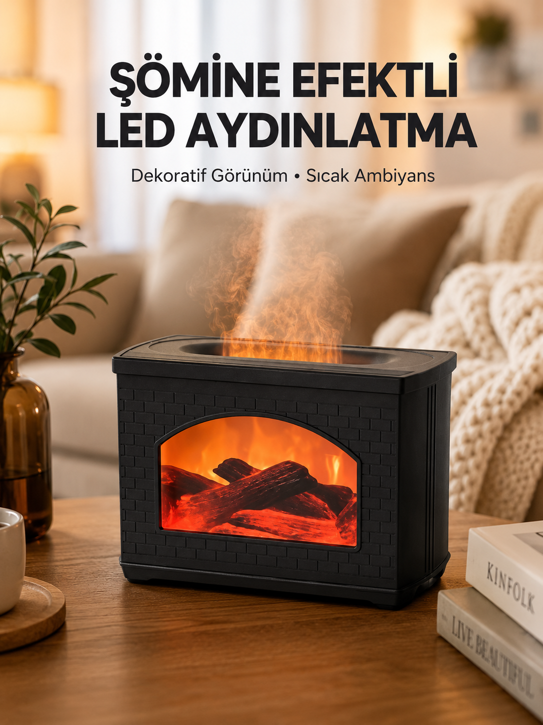 Aromaterapi Destekli Ultrasonik Nemlendirici USB Bağlantılı Sessiz Model - Bayi Depom