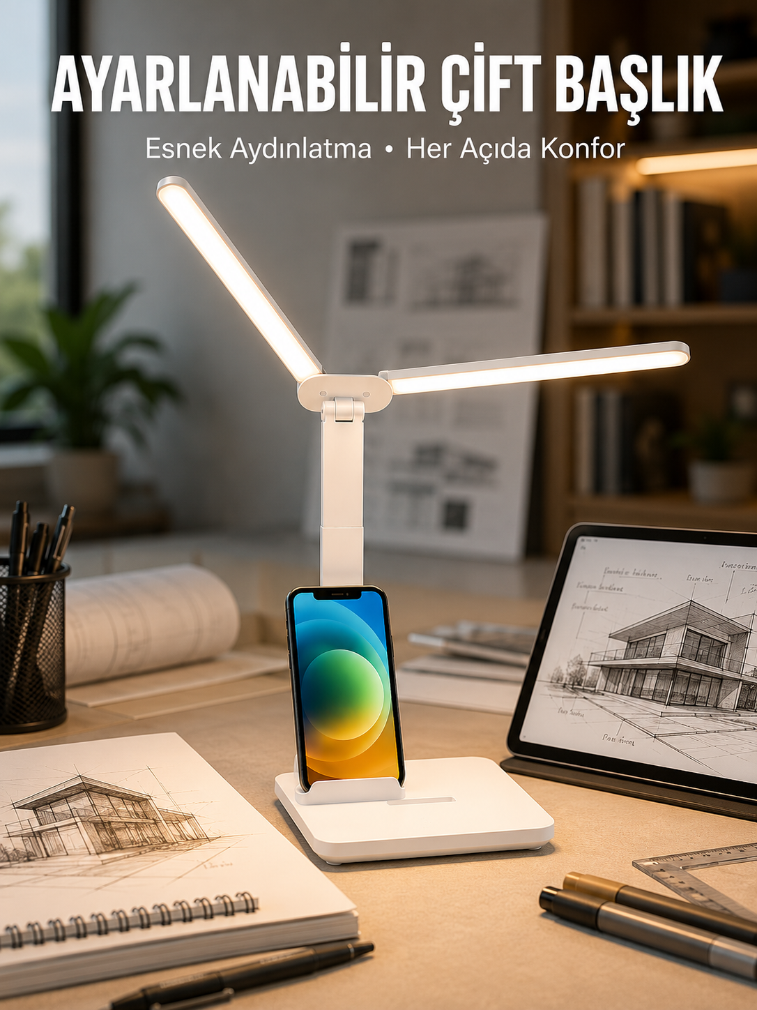 Ayarlanabilir Kısılabilir LED Masa Lambası | Entegre Kalemlik ve Telefon Tutucu Özellikli Yeni Nesil - Bayi Depom Ayarlanabilir Kısılabilir LED Masa Lambası | Entegre Kalemlik ve Telefon Tutucu Özellikli Yeni Nesil - Bayi Depom