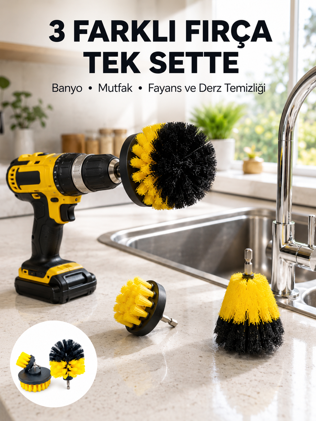 Banyo, Mutfak, Jant ve Fayans Temizliği İçin Uygun Matkap Başlığı - Bayi Depom Banyo, Mutfak, Jant ve Fayans Temizliği İçin Uygun Matkap Başlığı - Bayi Depom