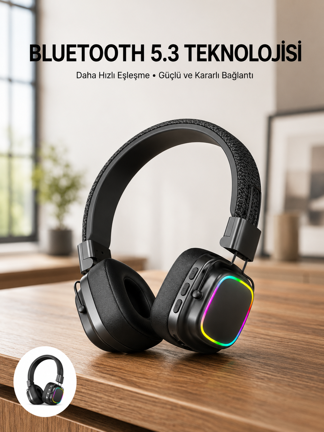 Renkli Işık Efektli Bluetooth 5.3 Müzik Kulaklığı Yeni Nesil - Bayi Depom Renkli Işık Efektli Bluetooth 5.3 Müzik Kulaklığı Yeni Nesil - Bayi Depom
