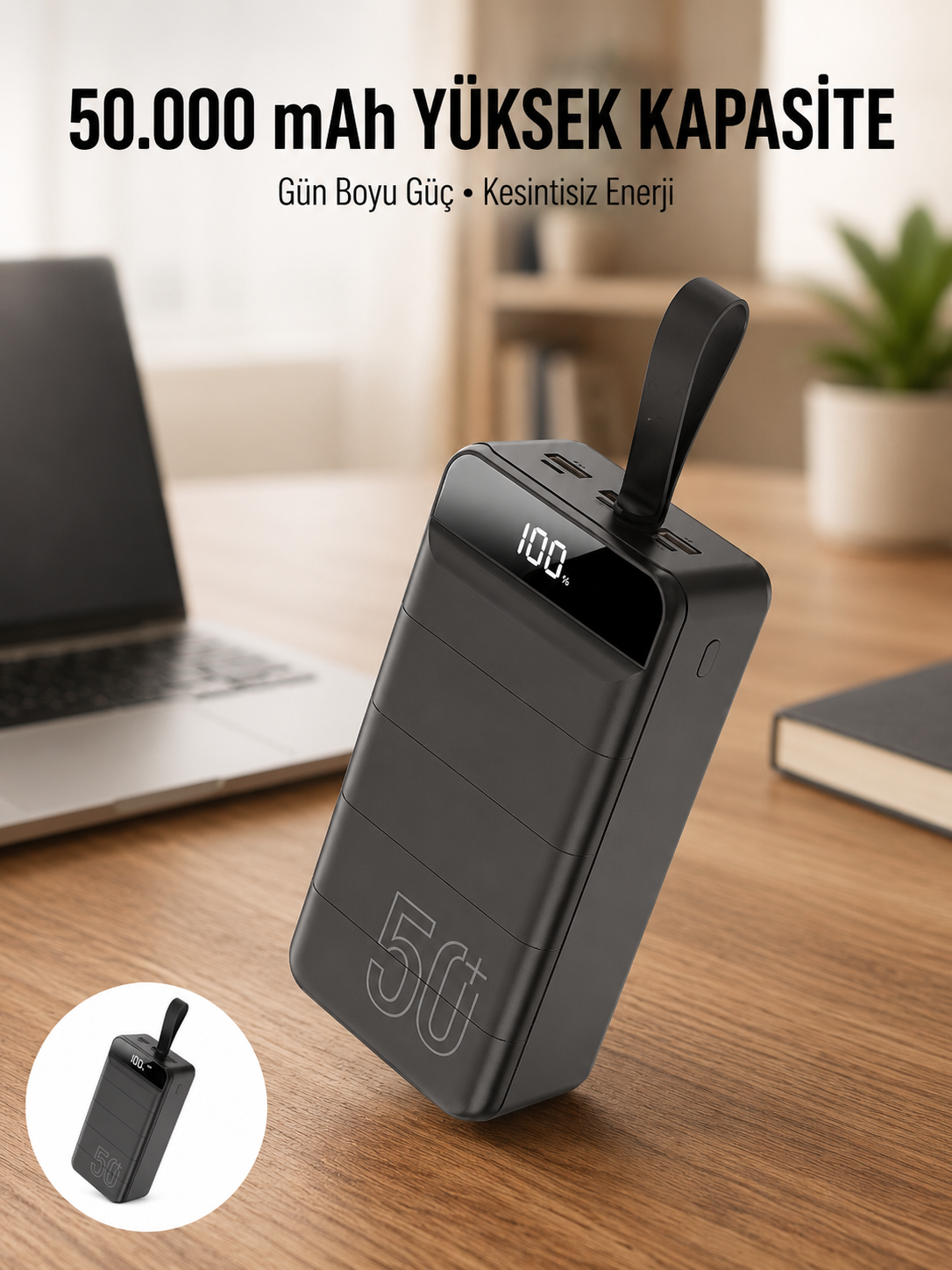 Hızlı Taşınabilir 50.000 Mah Powerbank Led Ekran Android ve İOS Uyumlu Yeni Nesil - Bayi Depom