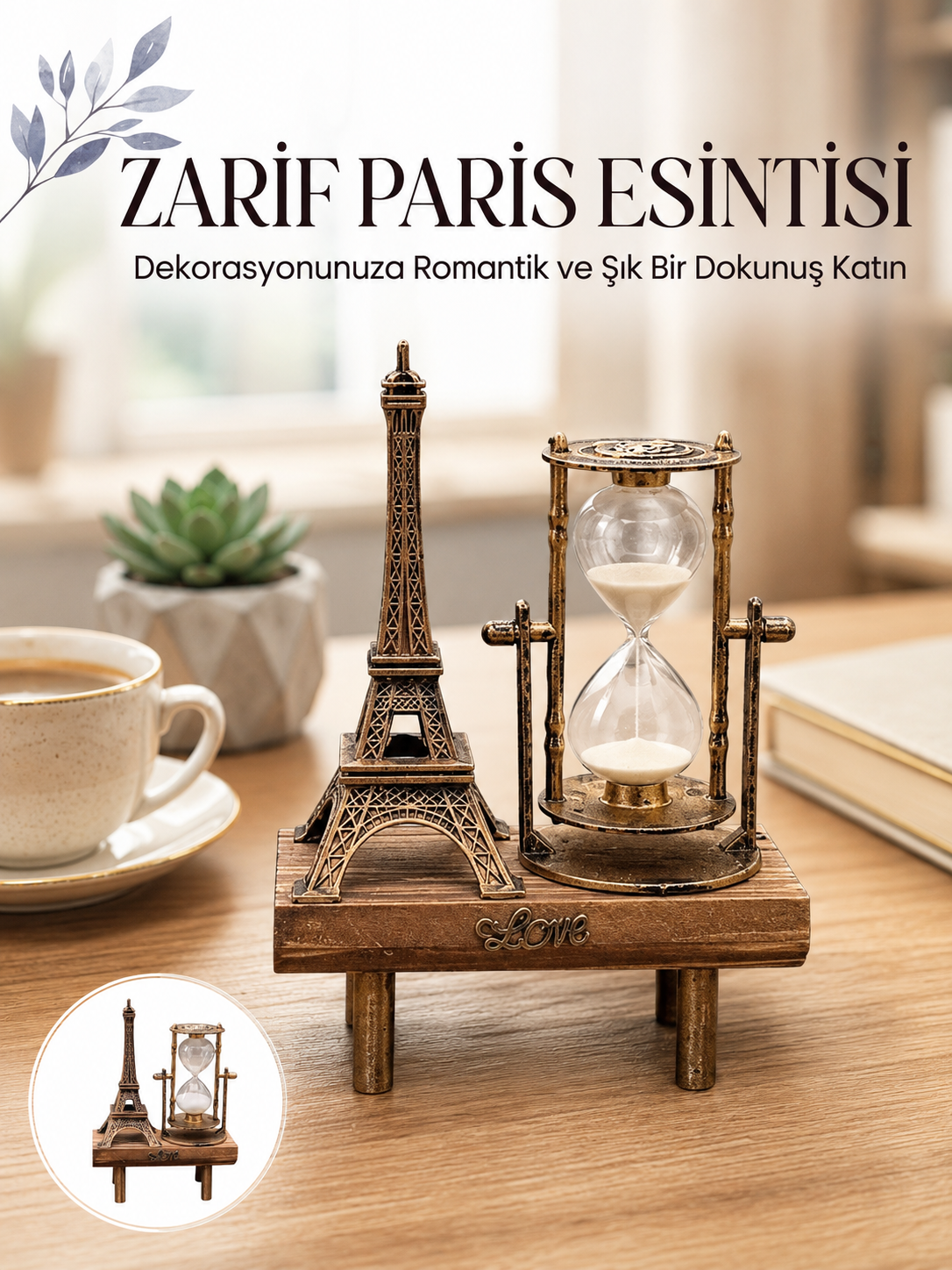 Paris Eyfel Kulesi Hediyelik Eyfel Retro Kum Saati Dekoratif Eşya Yeni Nesil - Bayi Depom