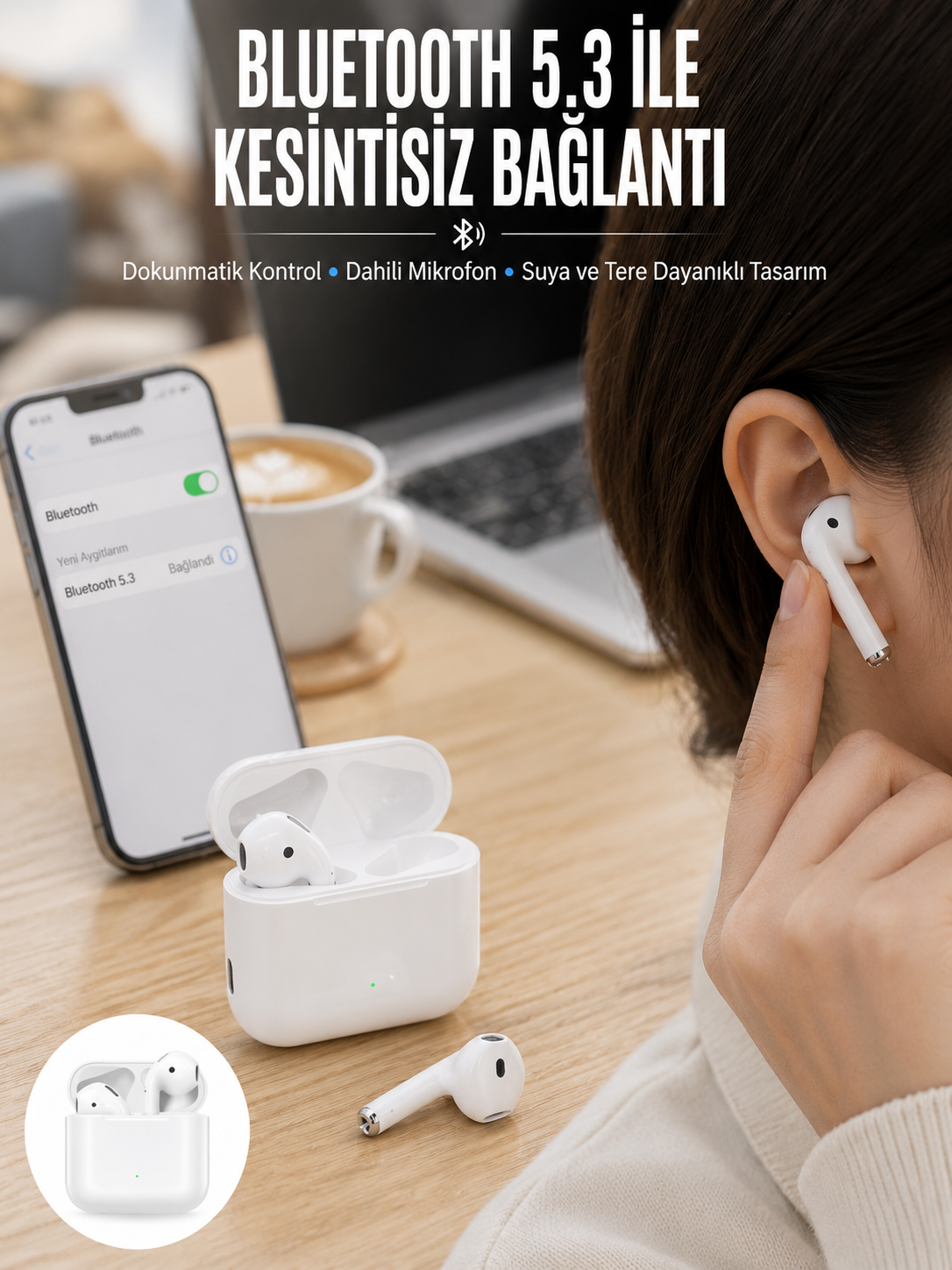 2.Nesil Yeni Model TWS Bluetooth Kulaklık Dokunmatik Kontrol Yüksek Ses Kaliteli Yeni Nesil - Bayi Depom