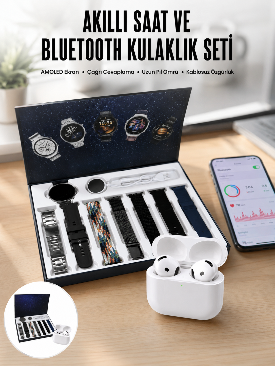 2025 Model Akıllı Saat ve Yeni Nesil Pro Bluetooth Kulaklık ANC Özelliği - Bayi Depom 2025 Model Akıllı Saat ve Yeni Nesil Pro Bluetooth Kulaklık ANC Özelliği - Bayi Depom