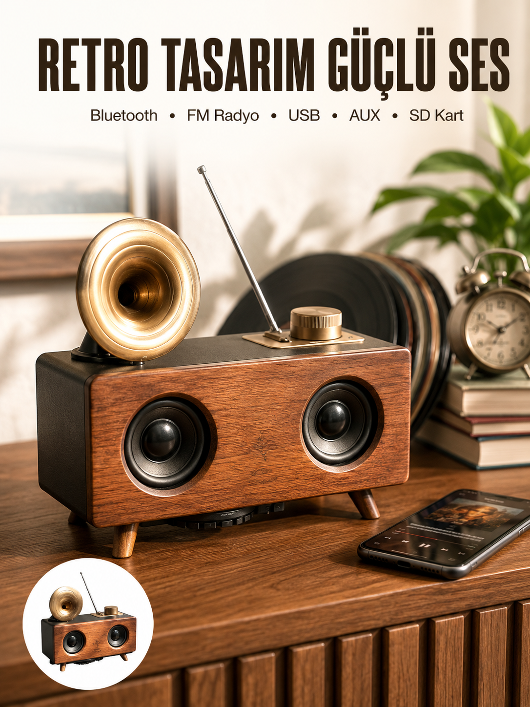 Nostaljik Görünümlü Bluetooth Bağlantılı Speaker - Bayi Depom Nostaljik Görünümlü Bluetooth Bağlantılı Speaker - Bayi Depom
