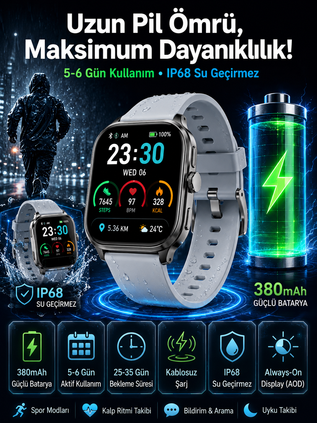 Akıllı Saat Sesli Görüşme Bluetooth Bağlantılı Kablosuz Şarj Özelliği Yeni Nesil - Bayi Depom Akıllı Saat Sesli Görüşme Bluetooth Bağlantılı Kablosuz Şarj Özelliği Yeni Nesil - Bayi Depom