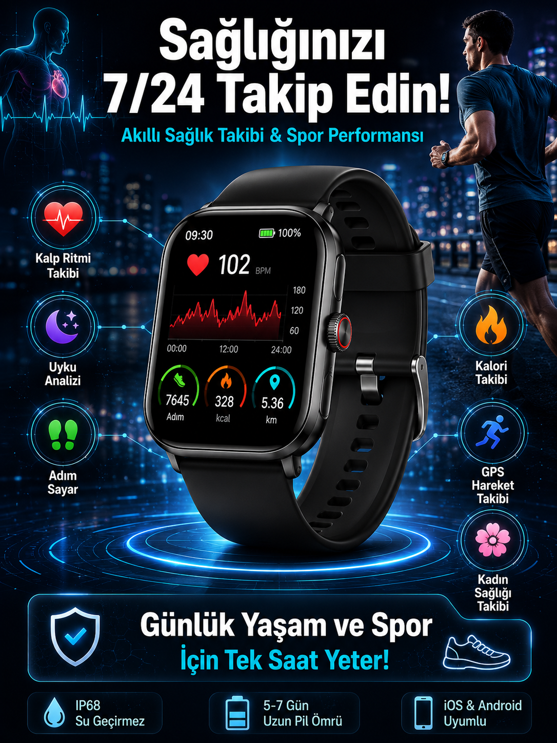 Akıllı Saat Wireless Şarj Yüksek Çözünürlüklü Müzik Dinleme Sesli Cevaplama Yeni Nesil - Bayi Depom Akıllı Saat Wireless Şarj Yüksek Çözünürlüklü Müzik Dinleme Sesli Cevaplama Yeni Nesil - Bayi Depom