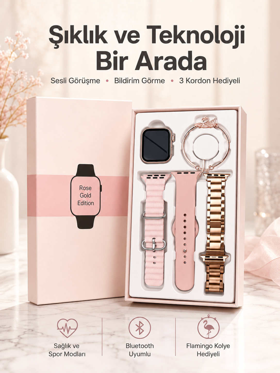Akıllı Saat Amoled Ekran 3 Kordonlu Aksesuar Hediyeli Sesli Görüşme - Bayi Depom Akıllı Saat Amoled Ekran 3 Kordonlu Aksesuar Hediyeli Sesli Görüşme - Bayi Depom