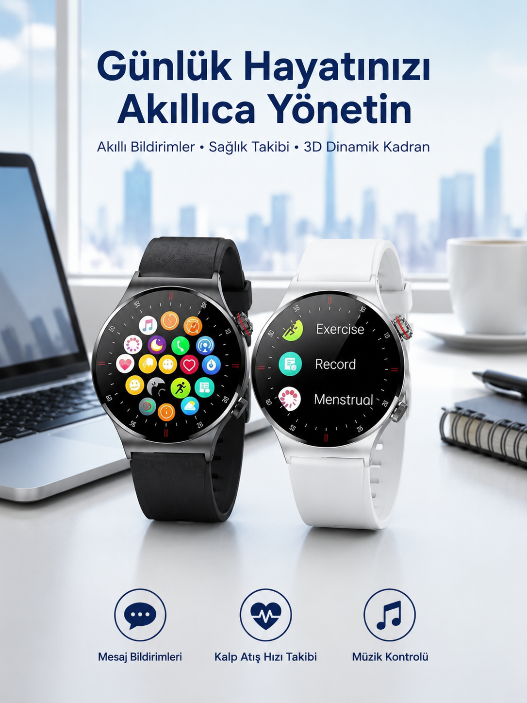 Akıllı Saat Amoled Ekran Bluetooth Bağlantılı Sesli Görüşme Nabız Ölçer - Bayi Depom Akıllı Saat Amoled Ekran Bluetooth Bağlantılı Sesli Görüşme Nabız Ölçer - Bayi Depom