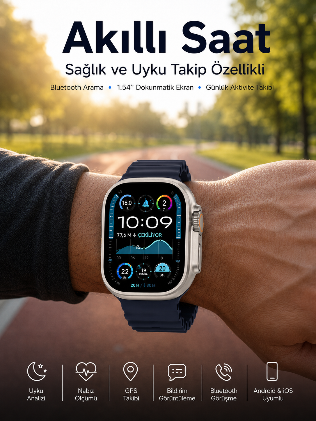 Akıllı Saat Bluetooth Bağlantılı NFC ve GPS Uyumlu Nabız Ölçer Sesli Görüşme Yeni Nesil - Bayi Depom Akıllı Saat Bluetooth Bağlantılı NFC ve GPS Uyumlu Nabız Ölçer Sesli Görüşme Yeni Nesil - Bayi Depom