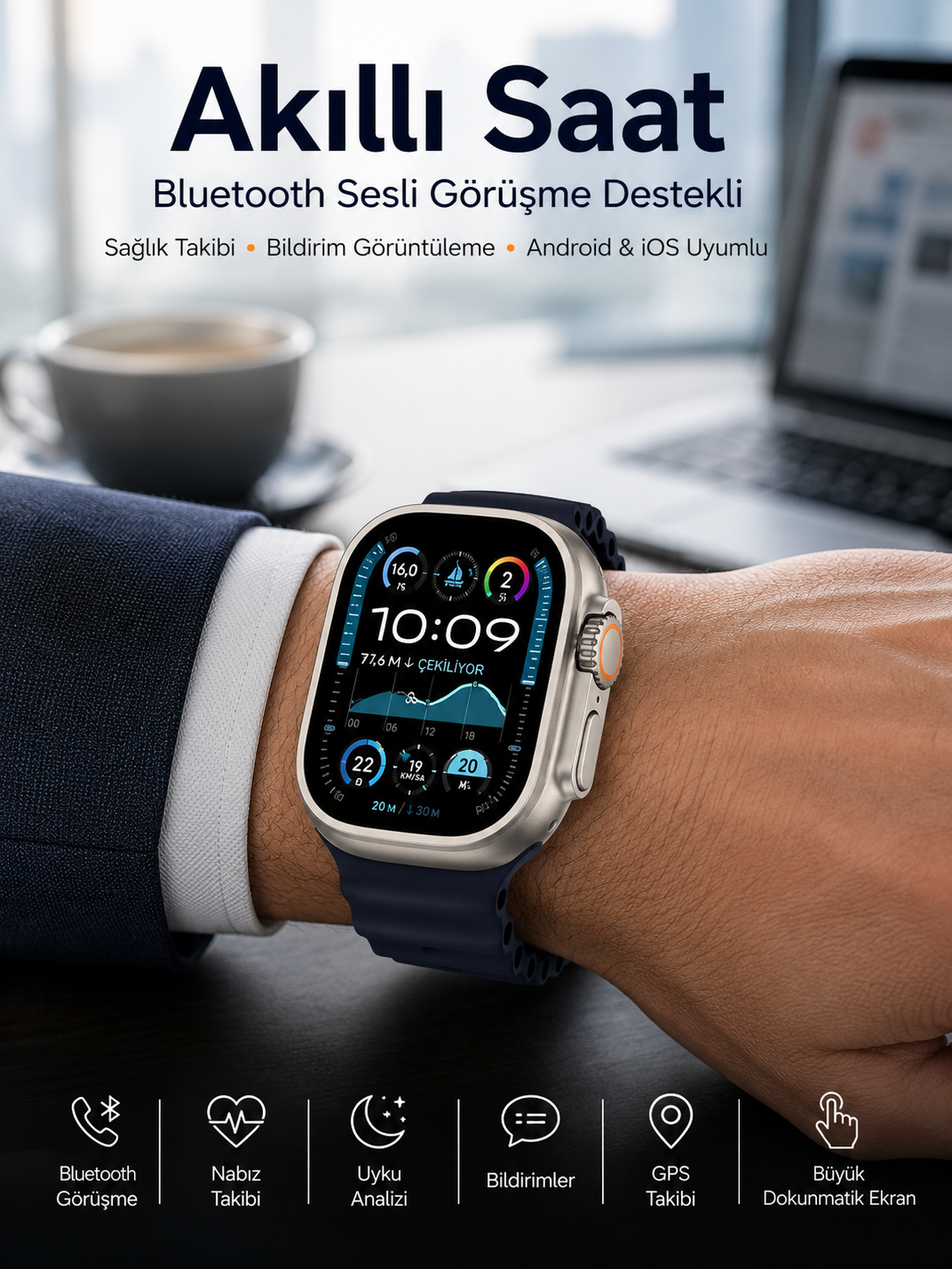 Akıllı Saat Sesli Görüşme Titreşimli GPS Bağlantısı Müzik Dinleme Sosyal Medya Bildirimleri Yeni Nesil - Bayi Depom Akıllı Saat Sesli Görüşme Titreşimli GPS Bağlantısı Müzik Dinleme Sosyal Medya Bildirimleri Yeni Nesil - Bayi Depom