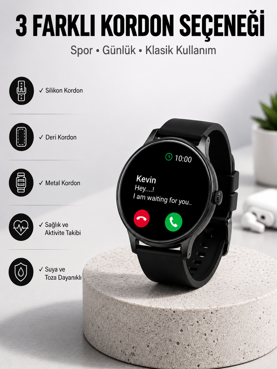 Akıllı Saat Sesli Görüşme Bluetooth Bağlantılı 3 Kordonlu Yeni Nesil - Bayi Depom Akıllı Saat Sesli Görüşme Bluetooth Bağlantılı 3 Kordonlu Yeni Nesil - Bayi Depom