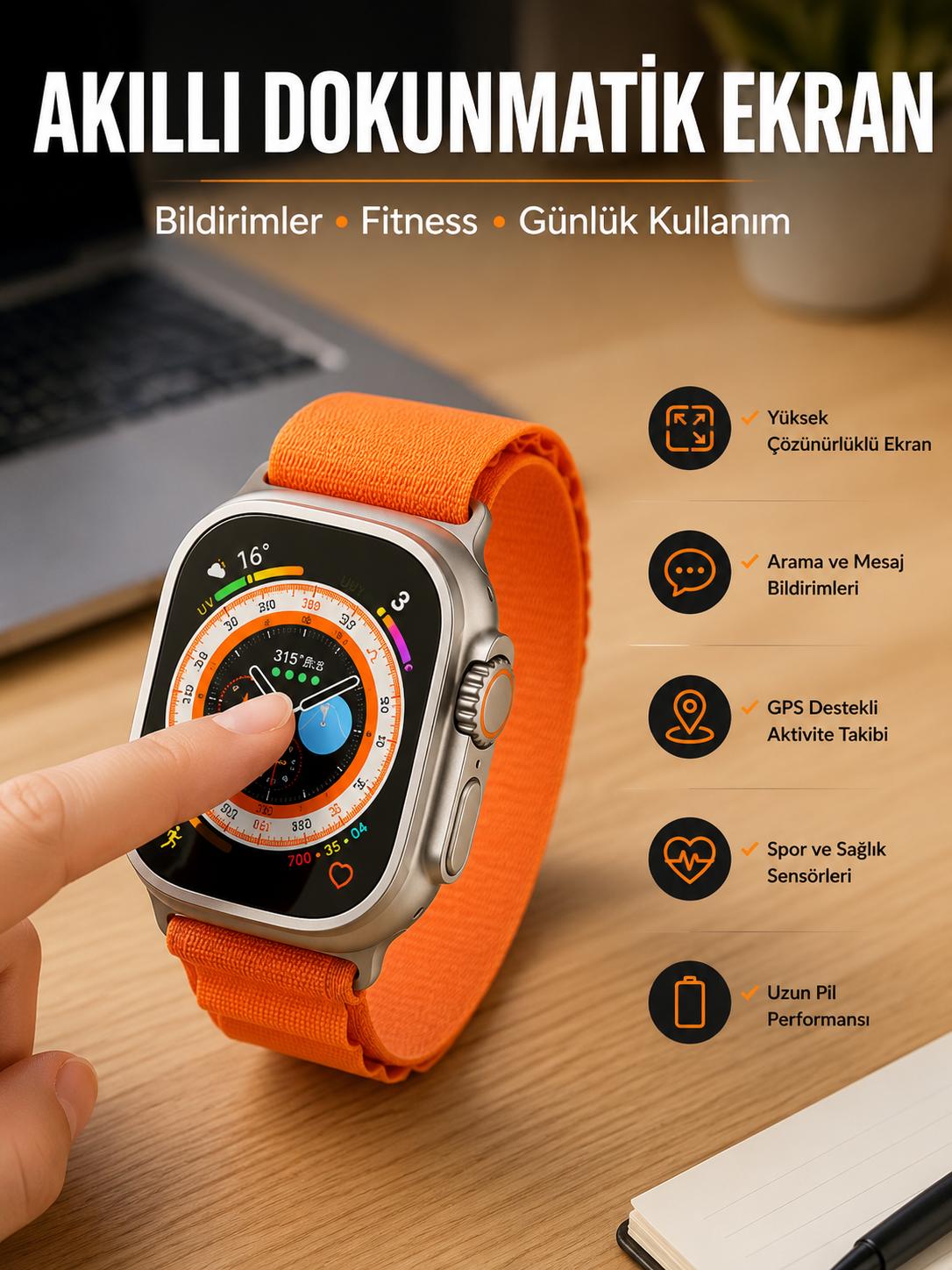 Akıllı Saat Uyku ve Spor Takibi Yeni Nesil Bluetooth Bağlantılı Amoled Ekran - Bayi Depom Akıllı Saat Uyku ve Spor Takibi Yeni Nesil Bluetooth Bağlantılı Amoled Ekran - Bayi Depom