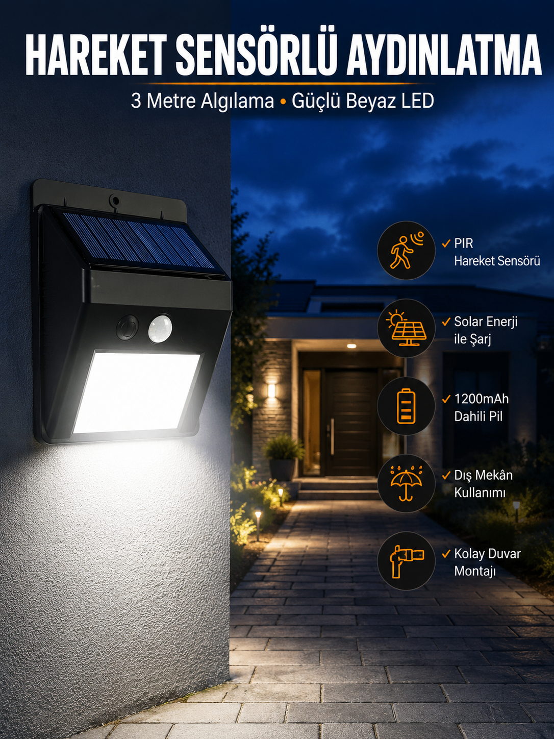 Solar Güneş Enerji Panelli Sensörlü Lamba Enerji Tasarruflu - Bayi Depom Solar Güneş Enerji Panelli Sensörlü Lamba Enerji Tasarruflu - Bayi Depom