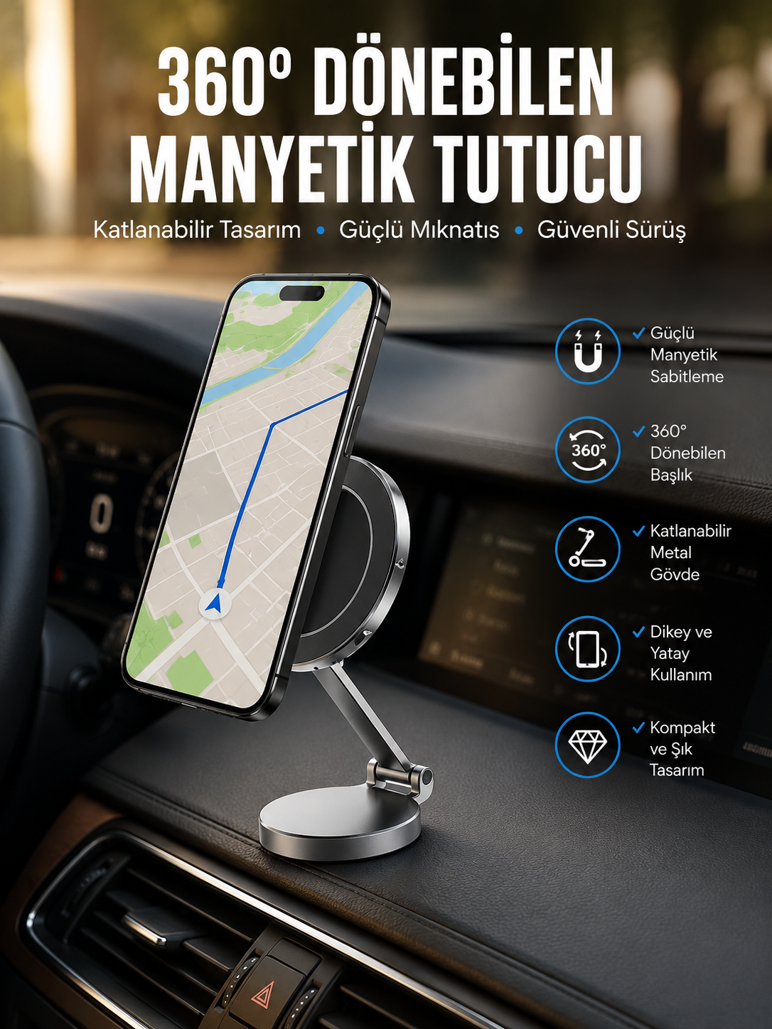 Yeni Nesil Araç İçi Mıknatıslı Telefon Tutacağı Tüm Telefonlara Uyumlu - Bayi Depom Yeni Nesil Araç İçi Mıknatıslı Telefon Tutacağı Tüm Telefonlara Uyumlu - Bayi Depom