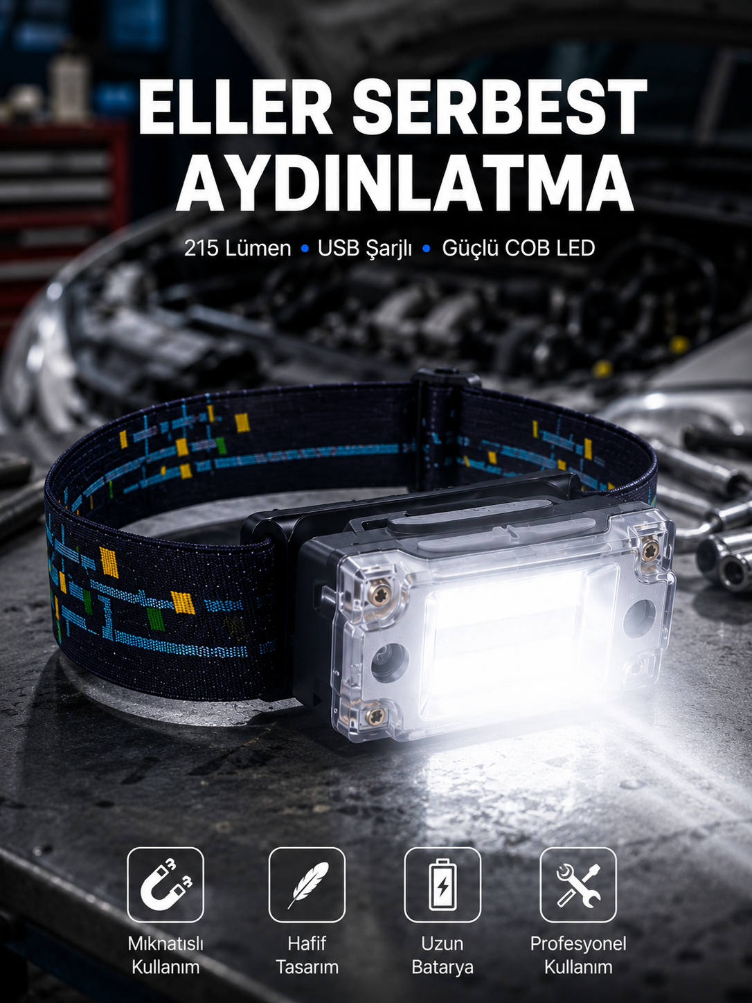 Kompakt LED Kafs Feneri USB Şarjlı Manyetik 2 Işık Modlu 215 Lümen Yeni Nesil - Bayi Depom Kompakt LED Kafs Feneri USB Şarjlı Manyetik 2 Işık Modlu 215 Lümen Yeni Nesil - Bayi Depom