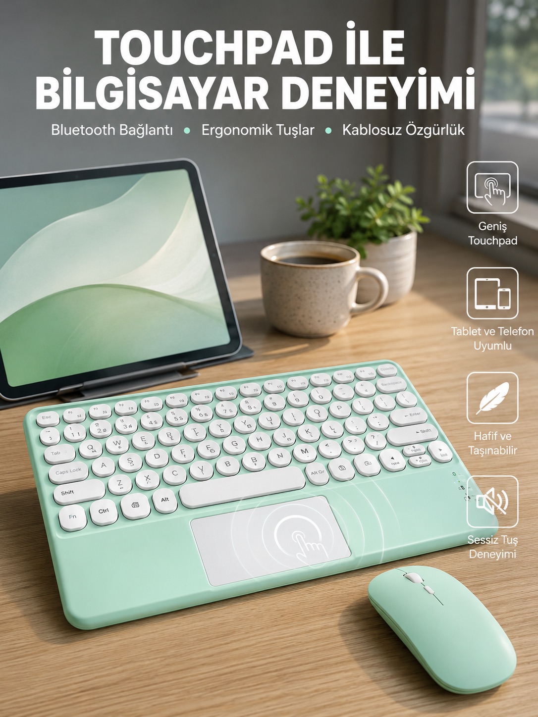 Profesyonel Wifi Q Klavye Bluetooth Klavye Touchpad 10.8 Inç Yeni Nesil - Bayi Depom Profesyonel Wifi Q Klavye Bluetooth Klavye Touchpad 10.8 Inç Yeni Nesil - Bayi Depom