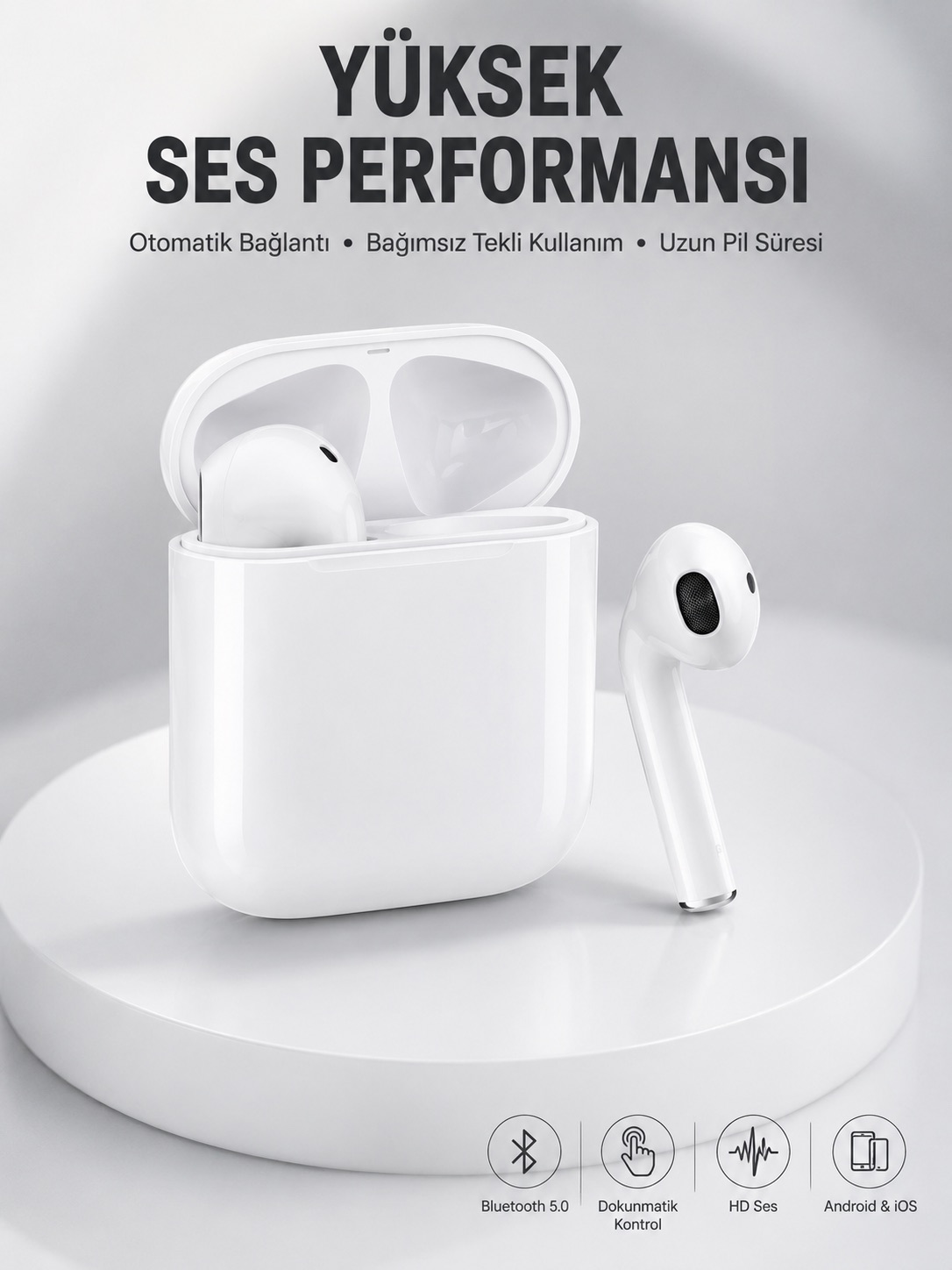 2. Nesil Bluetooth Android ve İOS Uyumlu Kablosuz Kulaklık Çağrı Cevaplama - Bayi Depom