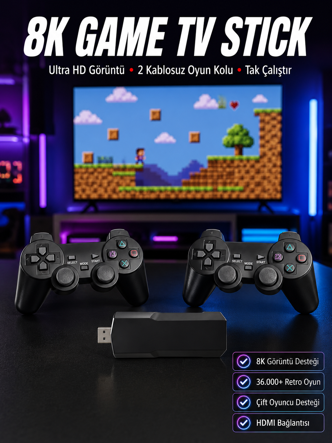 8K Ultra HD Game Box 36500 Oyunlu Game Stick Oyun Konsolu - Bayi Depom 8K Ultra HD Game Box 36500 Oyunlu Game Stick Oyun Konsolu - Bayi Depom