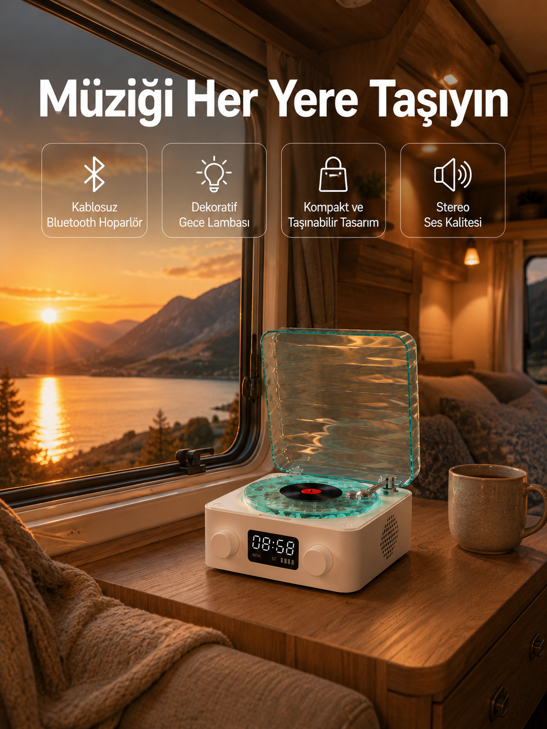 Retro Tasarımlı Gece Lambalı Bluetooth Hoparlör – Saat ve Pil Göstergeli - Bayi Depom Retro Tasarımlı Gece Lambalı Bluetooth Hoparlör – Saat ve Pil Göstergeli - Bayi Depom