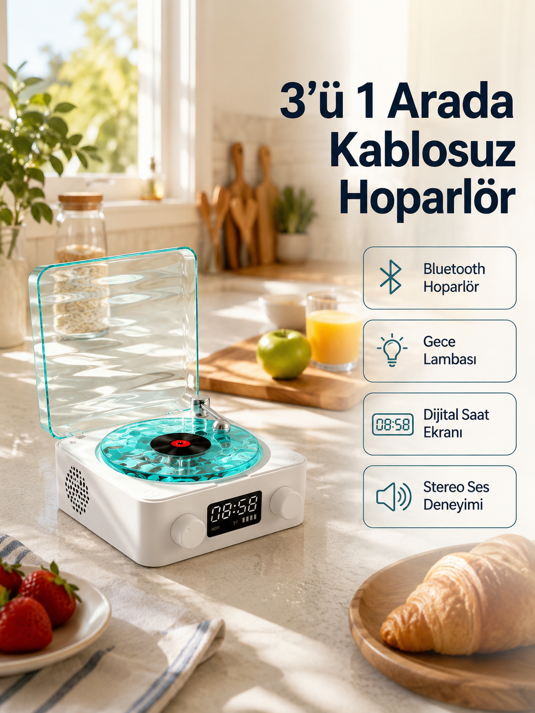 Bluetooth Hoparlör – 3-ü-1 Saatli Gece Lambası ve Vintage Tasarım - Bayi Depom Bluetooth Hoparlör – 3-ü-1 Saatli Gece Lambası ve Vintage Tasarım - Bayi Depom