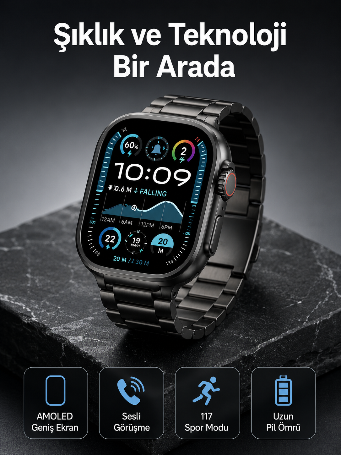 Akıllı Saat 3 Kordonlu Waterproof Adımsayar, Titreşim ve GPS Özelliği - Bayi Depom Akıllı Saat 3 Kordonlu Waterproof Adımsayar, Titreşim ve GPS Özelliği - Bayi Depom