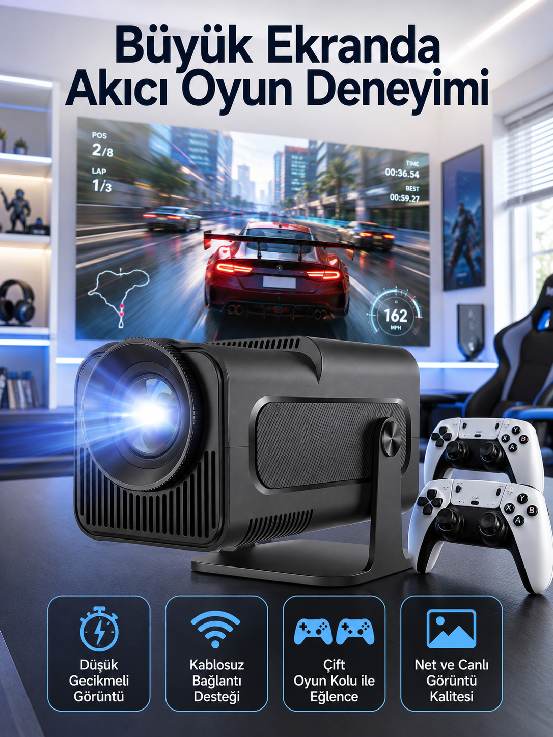 Çift Kollu Game Box Projeksiyon Cihazı Kumandalı Android Tv Dahili Hoparlör - Bayi Depom Çift Kollu Game Box Projeksiyon Cihazı Kumandalı Android Tv Dahili Hoparlör - Bayi Depom