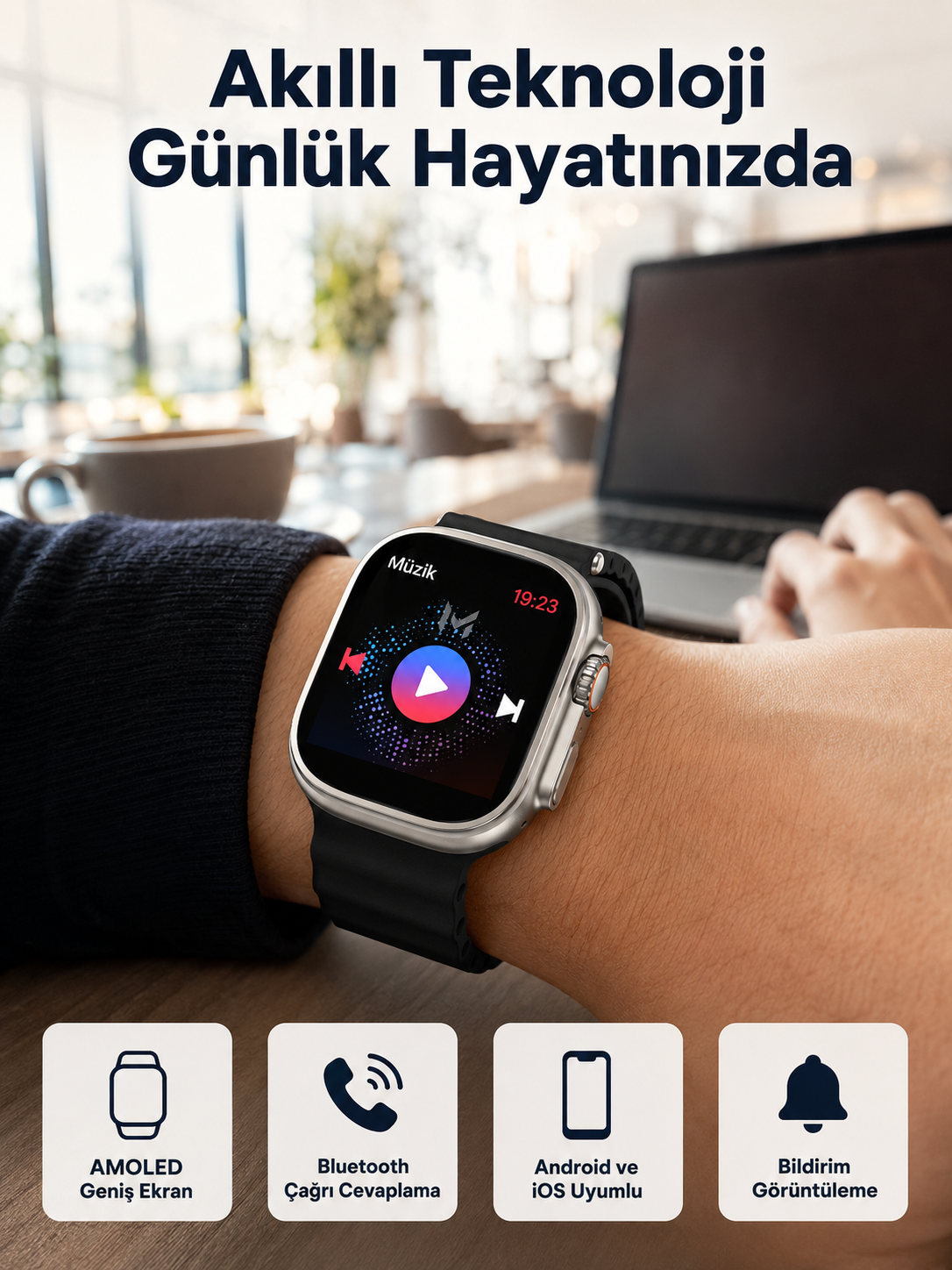 Akıllı Saat Kol Saati Android ve İOS Uyumlu Nabız Ölçer Sesli Asistan - Bayi Depom Akıllı Saat Kol Saati Android ve İOS Uyumlu Nabız Ölçer Sesli Asistan - Bayi Depom