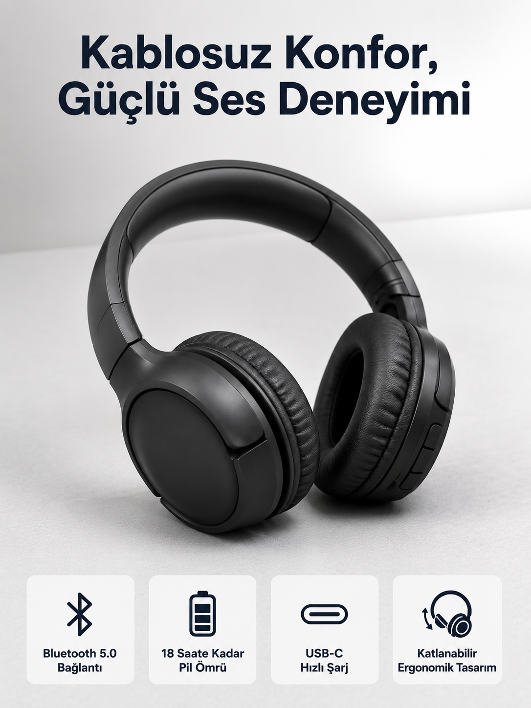2025 Model Kulak Üstü Bluetooth Hoparlör ANC Özellikli - Bayi Depom 2025 Model Kulak Üstü Bluetooth Hoparlör ANC Özellikli - Bayi Depom